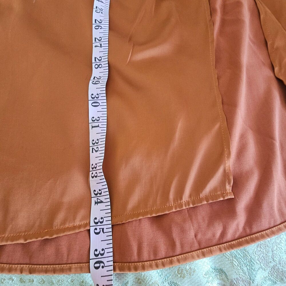 Abercrombie & Fitch Satin Midaxi Skirt Rust Brown Paprika Size M - Picture 7 of 9
